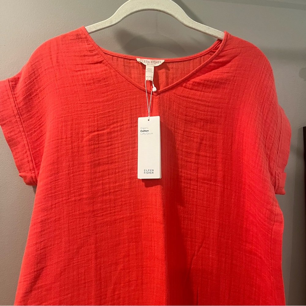 Eileen Fisher Organic Cotton Gauze Dress Coverup Petite Size Petite 2/4